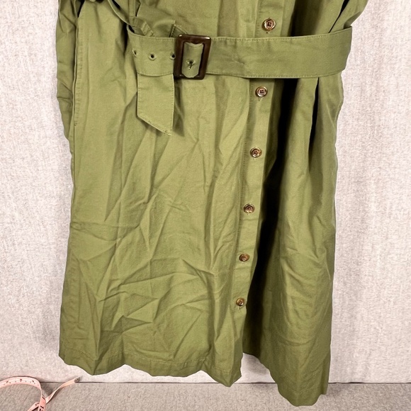 J. Crew Re-imagined Button Down Belted Shirt Dress 10 Hunter Green Transition - Picture 4 of 10